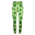 thumbnail image 4 of LYEAA Plus Size Running Leggings St Patrick's Day Elastic Waist Butt Liftings Tights Stretchy Clover Printed Yoga Pants, 4 of 4