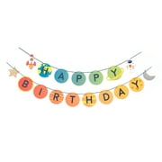 Trip To The Moon, Happy Birthday Banner, 17 Pennants, Paper, 2 Strands