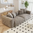 thumbnail image 2 of The Magic Home 2-Seater Modular Convertible Corduroy Sectional Sofa, Brown, 2 of 10