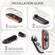 PlayVital Clear Series Protective Case for Nintendo Switch 2, Anti-Scratches Hard Shell Dockable Grip Cover with Extra Foldable Stand & Thumb Grips - Clear Glitter Silver