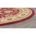 thumbnail image 4 of Traditional Area Rug (5'3'' Round) Floral Red, Beige Indoor Round Easy to Clean, 4 of 6