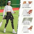 thumbnail image 7 of SCRAWLGOD Moon Stars Polka Dot Black Fashionable Golf Skirted Leggings with Pocket for Women Non See-Through Elastic Pickleball Skorts Leggings Full Length Chic Yoga Tights, 3XL, 7 of 7