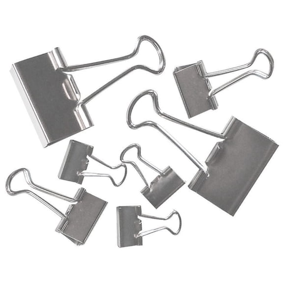 Office Depot® Brand Binder Clips, Assorted Sizes, Silver, Pack Of 30