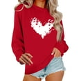 thumbnail image 2 of NexTorq Love Sweatshirt - Valentines Sweatshirts for Women Love Heart Graphic Pullover Crewneck Long Sleeve Tops Valentine's Day Sweatshirt M4-Red XL, 2 of 7
