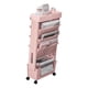 thumbnail image 2 of Estantería móvil multiusos de gran capacidad, multicapa, 4 ruedas universales, estantería de escritorio para oficina, escuela, hogar, color rosa, 2 of 5