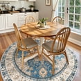 thumbnail image 4 of Wonnitar Boho Tribal Round Rug 4' Washable Area Rug, Non Slip Ultra Soft Vintage Circle Carpet for Living Room Bedroom Kitchen Office Laundry Room, Light Blue, 4 of 8