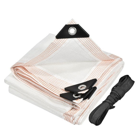 Uxcell 2x1m Tela de sombra para plantas de jardín, malla de sombra, cordón, blanco