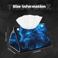 thumbnail image 4 of Kdxio Ice Blue Fire Wolf Print Tissue Box Cover,Modern PU Leather Rectangular Tissue Box Holder for Bathroom Living Room Bedroom Office Desk Car Home, 4 of 6