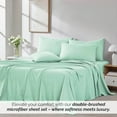 thumbnail image 6 of Neutral Solid Color Brushed Microfiber Deep Pocket Sheet Set, 6 of 8