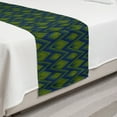 thumbnail image 2 of Wave Bed Runner, Abstract Chevron Zigzag Inspired Geometric Motif Depiction in Vibrant Colors, Decorative Accent Bedding Scarf for Hotels Homes and Guestrooms, Twin, Indigo Apple Green, by Ambesonne, 2 of 2