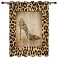 thumbnail image 2 of 2 Panels Leopard Print High Heels Curtains for Bedroom Living Room Drapes Kitchen Children's Room Window Curtain Modern Home Decor, 2 of 7