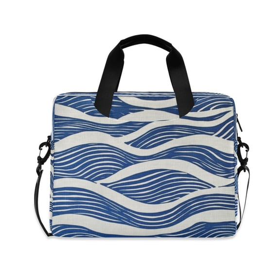 16inch Laptop Briefcase, Business Laptop Bag with Detachable Strap & Padded Compartment, Water-Resistant Polyester,Wave