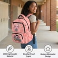 thumbnail image 4 of Pzuqiu Study Axolotl Kids Backpack for Girls 17 Inches Large Capacity Schoolbag with Adjustable Padded Straps Laptop Daypack Comfortable Shoulder Bookbag Ages 6-12 Back to School, 4 of 7