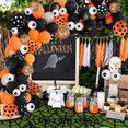 thumbnail image 2 of Kit de guirnalda de arco de globos LzGUNGY PAQUETE de 121 globos de confeti naranja y negro con punta de Mylar, 2 of 5