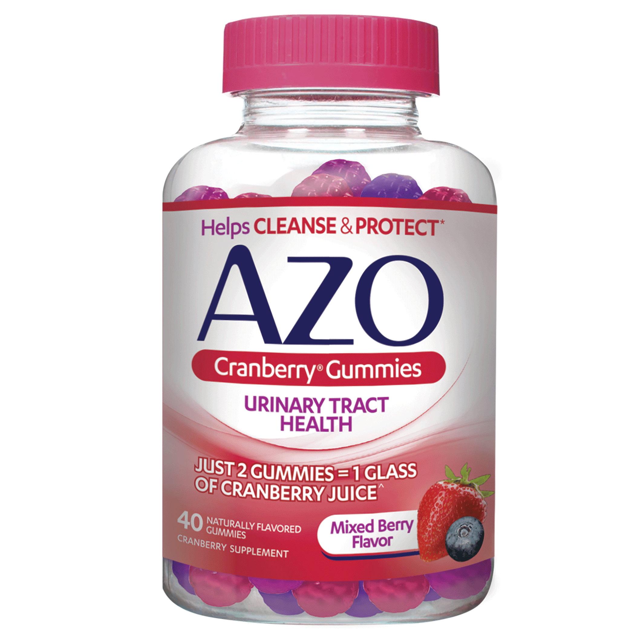 AZO Urinary Tract Health Cranberry Gummies, Helps Cleanse and Protect, 40 Ct