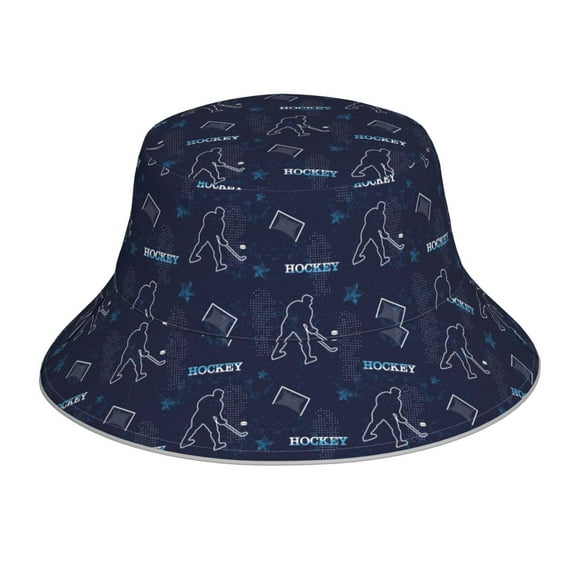 Saiise Hockey Players Print Men and Women Night Reflective Hat Runner Cap Visor Bucket Hat Boonie Cap