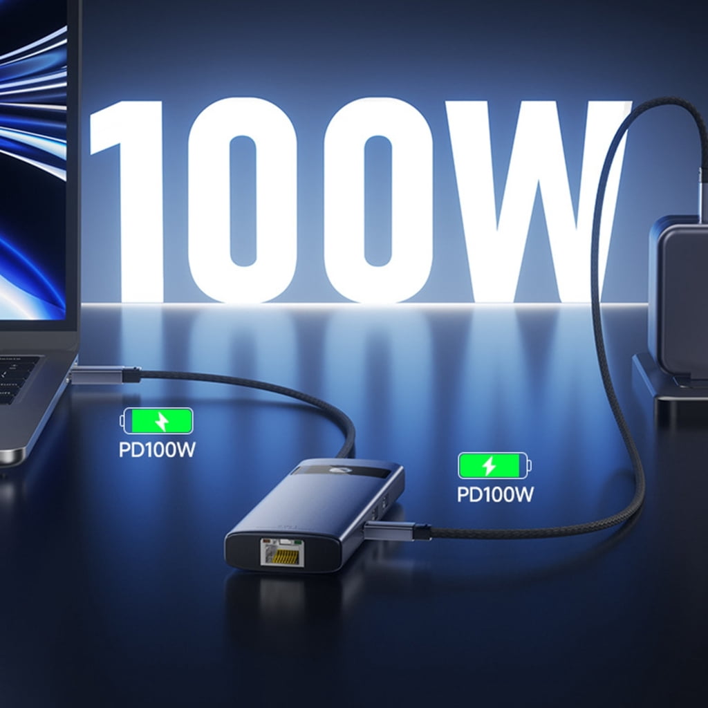 6/7/8 in1 Type C Docking Station 4K HDTV PD100W Power USB Port SDTF Card Reader