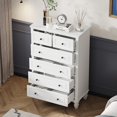 thumbnail image 2 of MONSLIPA Commode Haute à 6 Tiroirs, Commode Blanche pour Chambre à Coucher, Armoire de Rangement pour Vêtements, 2 of 7
