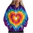 thumbnail image 5 of Godom Women's Hoodies Long Sleeve Sweatshirts Drawstring Pullover Tops with Pocket Casual Tiedye Gradient Print Hooded, 5 of 6