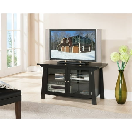 Izabella 42 Black Wood Transitional Entertainment Center Media