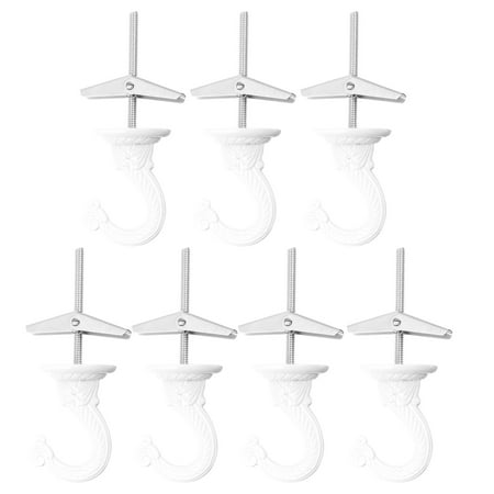 

Guangmc 7 White Metal Ceiling Hooks for Hanging Decorations &