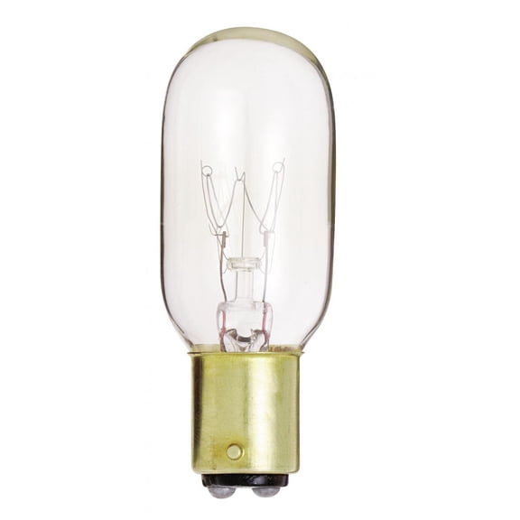 Satco S4719 - 15 watt T7 Incandescent; Clear; 2500 average rated hours; 95 lumens; DC Bay base; 130 volts
