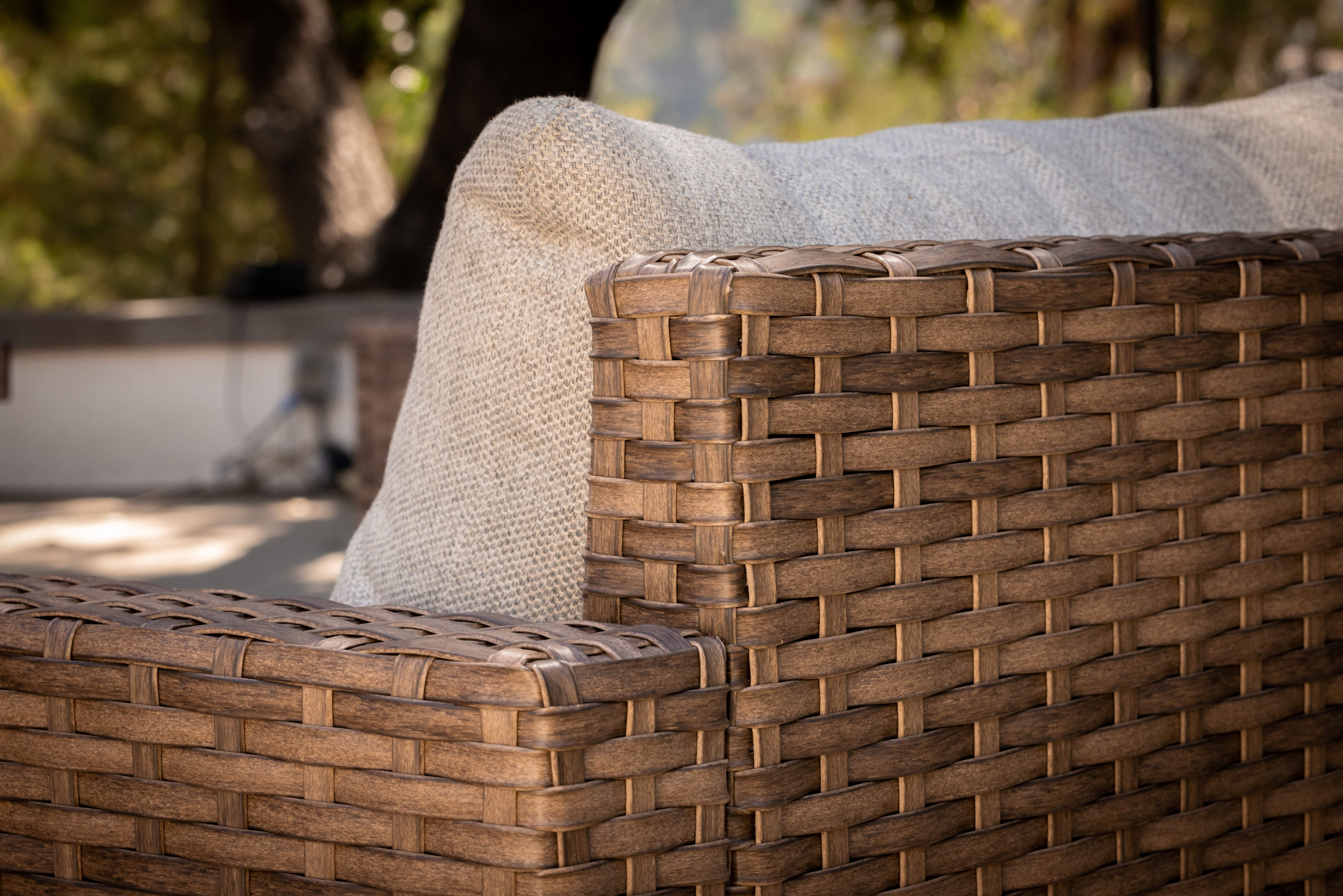 Better Homes & Gardens Brookbury 4-Piece Outdoor Wicker Patio Sectional Dining Set, Beige Cushions