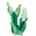 thumbnail image 2 of Atelier B Art Studio 20x20 White Modern Wood Framed Museum Art Print Titled - Watercolor Paddle Cactus with Flower, 2 of 4