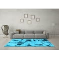 thumbnail image 3 of Ahgly Company Indoor Round Abstract Light Blue Modern Area Rugs, 5' Round, 3 of 4