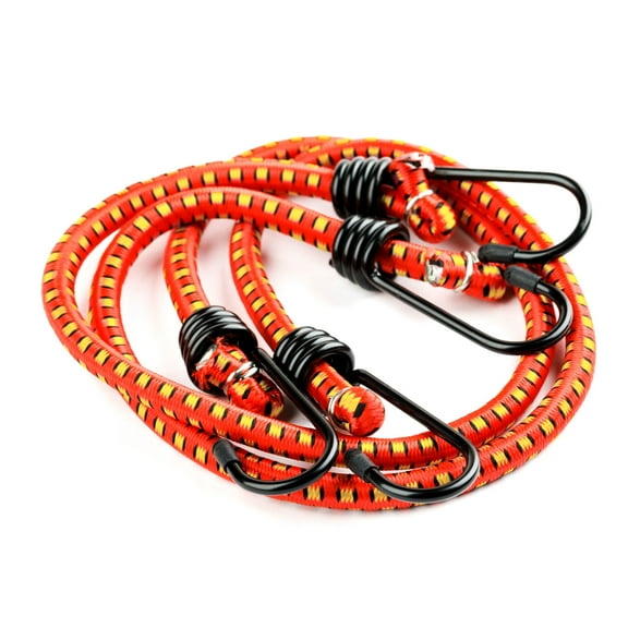 Stalwart 12-Inch Virgin Rubber Bungee Cords with Vinyl Hooks 10-Pack (Red)
