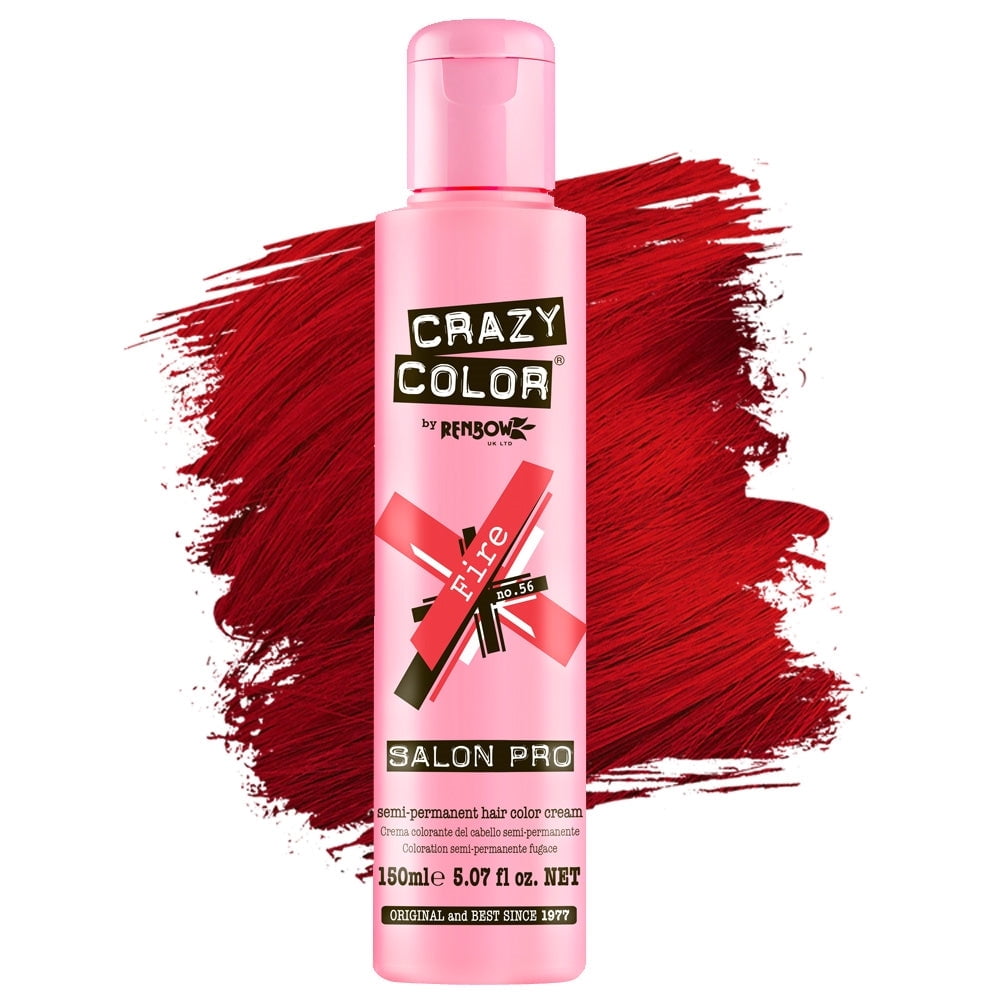 [ 2 PACK ] CRAZY COLOR - Semi Permanent Hair Color [ #56 Fire ] 5.07 Oz. * BEAUTY TALK LA *