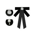 thumbnail image 3 of INSPIRE CHIC Vintage Pearl Ribbon Bow Brooch Pin for Women Velvet Pre-tied Collar Clip Brooches Lapel Pins Suit Dress One Size Black, 3 of 5