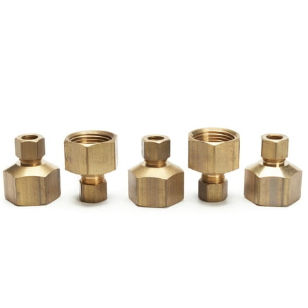 LTWFITTING Brass 3/8" OD x 3/4" Female NPT Compression Connector Fitting(Pack of 5)