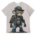 thumbnail image 3 of LAOLIUSN Men's Monkey Graphic T Shirt, Streetwear Ape Print Tee, Punk Casual Short Sleeve Crewneck Shirt, 88% Polyester 12% Spandex,4XL, 3 of 7