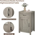 thumbnail image 6 of Farmhouse End Table, 30” Rustic Nightstand with Drawer and Storage Cabinet, Wood Sofa Side Bedside Table with Adjustable Shelf for Living Room, Bedroom, Grey, 6 of 7