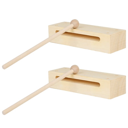 Houderco 2Sets Traditional Design Wood Rhythm Sticks for Students Drum Block 6.68X2.28X1.49in