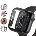 thumbnail image 2 of Moda Slim PC duro caso de cubierta completa de vidrio templado Protector de pantalla caso para For Apple Watch iwatch Series 6 SE 5 4 3 2 1 44mm 40mm 42mm 38mm Series 7 41mm full case cover, 2 of 4
