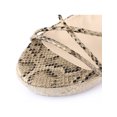 thumbnail image 6 of BLISSFUL STEP Platform Espadrille Sandal Lace Up Snake Printed Wedge Heels Sandals for Women Khaki 8, 6 of 7