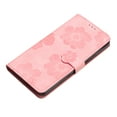 thumbnail image 6 of SaniMore Case for Samsung Galaxy A34 5G 6.6" 2023, [Card Slots + Cash Pocket + Removeable Wrist Strap] PU Leather Embossed Flower Flip Kickstand 360° All-around Protective Wallet Shell, Pink, 6 of 10