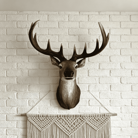 Sfirey Garden Statue Stag Head Wall Mount 14.57" Resin Yard Decor