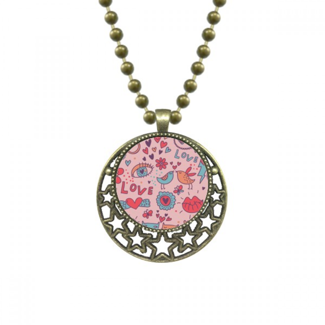 Los amantes de la pintura de la flor de la planta Colgante Estrella Collar Luna Cadena Joyas Unbranded M