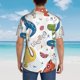 thumbnail image 4 of Fotbe Dinosaur Camisa Hawaiana para Hombre Unisex – Camisa Casual de Verano con Botones de Manga Corta de Algodón y Lino,Large, 4 of 7