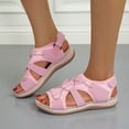 thumbnail image 4 of CQONEPT Womens Orthopedic Walking Sandals Sport Outdoor Hiking Water Sandals Thick Athletic Cushion Adjustable Strap Sandals with Comfortable Plantar Fasciitis Arch Support Size 7 Pink, 4 of 5
