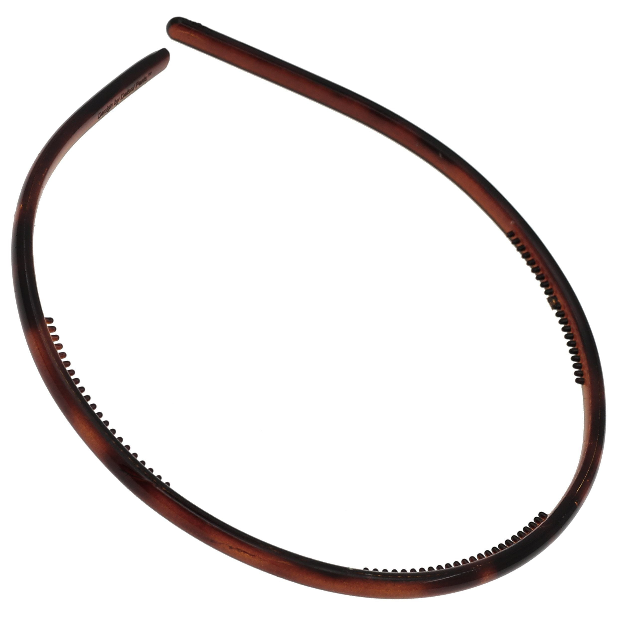 Teal Blue plastic chain link headband oval braid hair band accessory grip teeth 