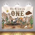 thumbnail image 3 of Western First Birthday Backdrop How The West was One Cowboy First Rodeo Birthday Party Decoration Wild West Country Western Background Banner, 3 of 4