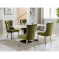 thumbnail image 2 of GAKMCIL Velvet Dining Chair,Comfy Tufted Upholstered Dinner Chair with Chrome Stainless Steel Plating Legs,Nailhead Trimfor amd Back Ring,300lb Load for Dining Room and Kitchen(Set of 2,Olive Green), 2 of 12
