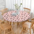 thumbnail image 3 of Pink Cow Strawberry Hat Pattern Round Fitted Tablecloth with Elastic Edge,Dining Table Cover Waterproof,Outdoor Round Tablecloth for Camping,Dining,Indoor and Outdoor, 3 of 7