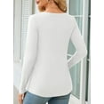 thumbnail image 6 of Fancyglim Womens Tunic Top Casual Long Sleeve Shirts V Neck Aline Blouse White XL, 6 of 10