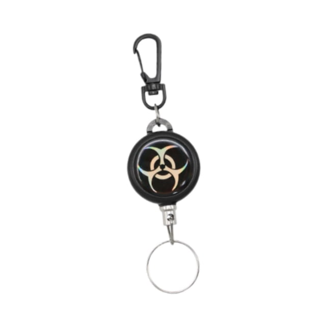 Llavero retráctil con clip para llavero, antipérdida, multifunción, para identificación, mosquetón, credencial para bolso, para hombres y Negro