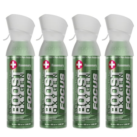 Boost Oxygen 5 Liter Think Tank Portable Canned Oxygen, Rosemary (4 Pack)